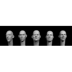 5 additional bald heads, European features 1/35