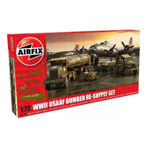 USAAF Bomber Re-supply Set. Autocar U-7144-T 4X4 tractor unit and F-1 fuel trailer. B-17 not included. 1/72 