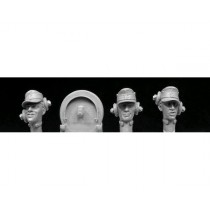 3 HEADS, SS panzer crew with separate headband assembly  1/35
