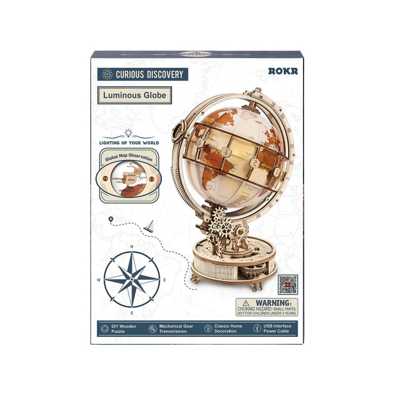 ROKR Luminous Globe ST003 3D Wooden Model