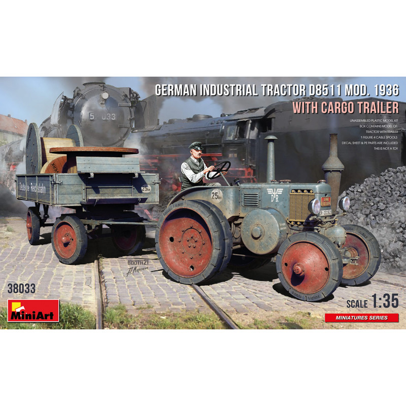GERMAN INDUSTRIAL TRACTOR D8511 MOD. 1936 WITH CARGO TRAILER