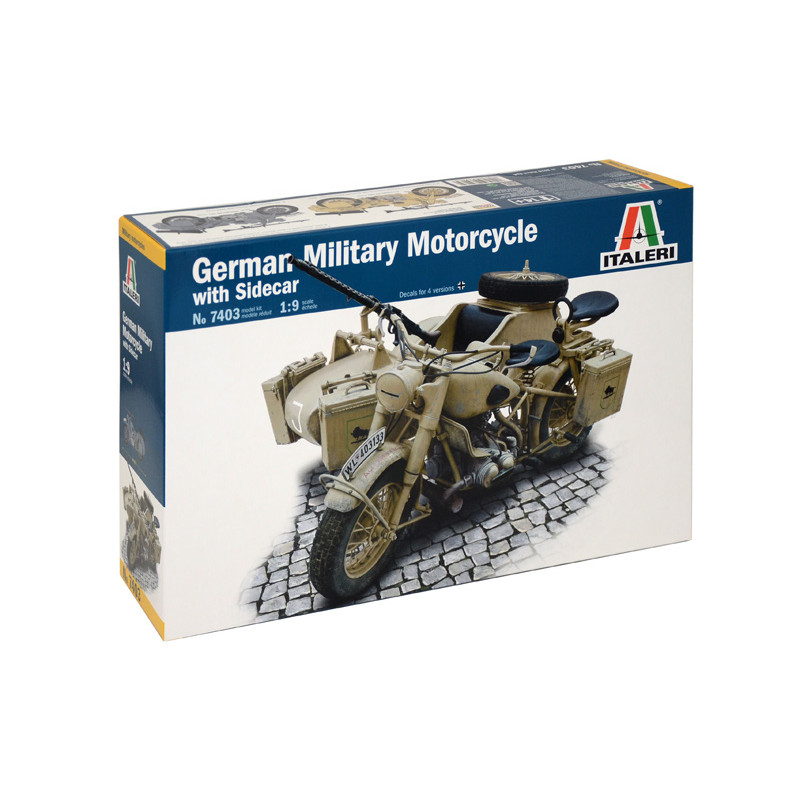 German Military Motorcycle with side car  1/16