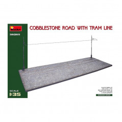 COBBLESTONE ROAD WITH TRAM LINE