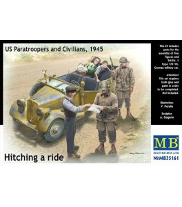 Sd.Kfz.1 type 170 VK and 5 figures. Hitching a Ride, US Paratroopers x 2 and Civilians x 3 1/35
