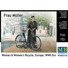 Frau Muller, (Woman & Womens Bicycle) Europe WWII Era 1/35
