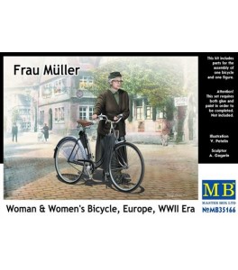 Frau Muller, (Woman & Womens Bicycle) Europe WWII Era 1/35